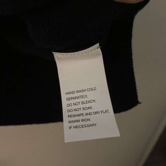 Jeanne Pierre Navy Slate Blue Striped Long Sleeve Pullover Sweater Large New wit - Picture 10 of 10